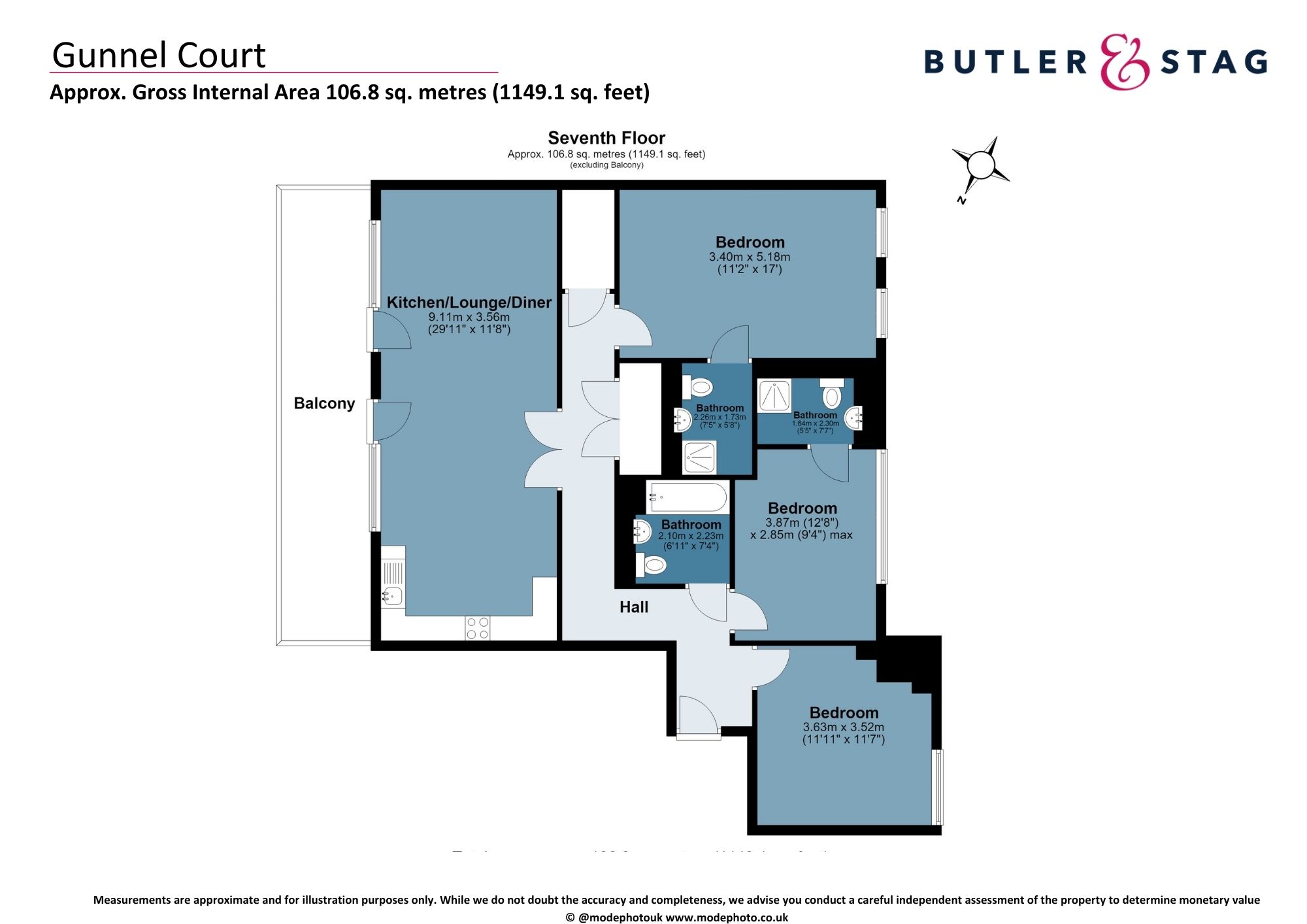 Floor plan, 3 bedroom apartment for sale, Bolinder Way, London, E3