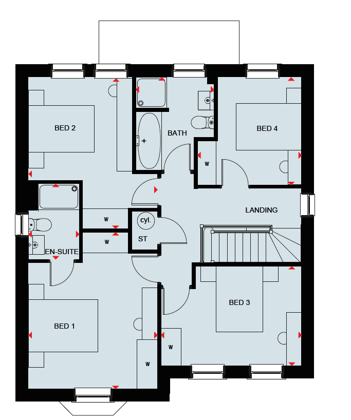 Floorplan, 4 bedroom detached house for sale, Plot 188 The Henley, Nottinghamshire, LE12