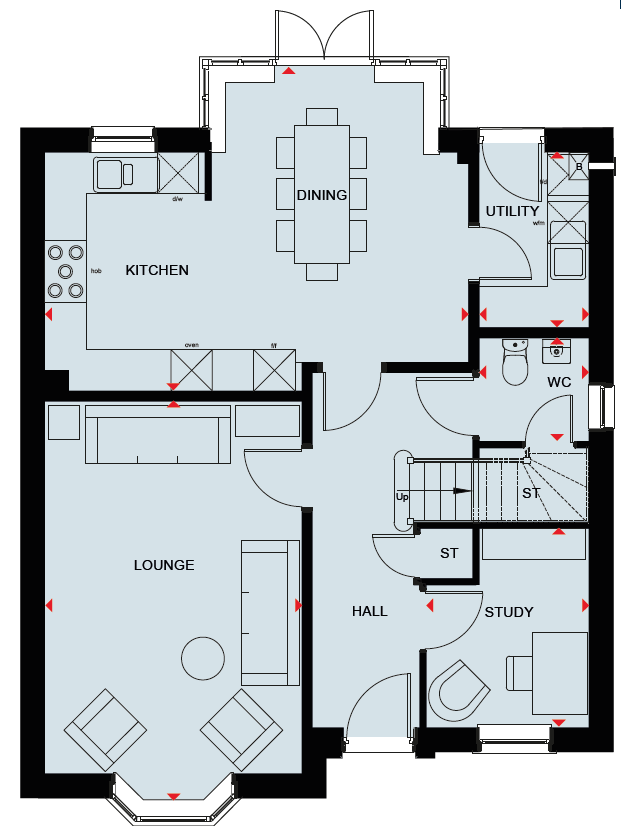 Floorplan, 4 bedroom detached house for sale, Plot 188 The Henley, Nottinghamshire, LE12