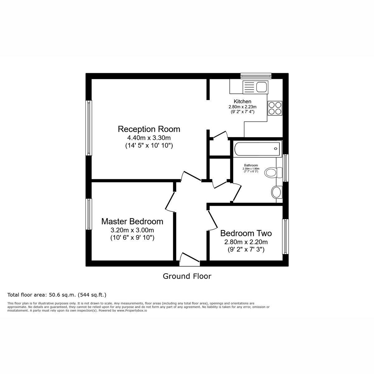 Floor plan, 2 bedroom for sale, Prince Albert Gardens, Andover, SP10