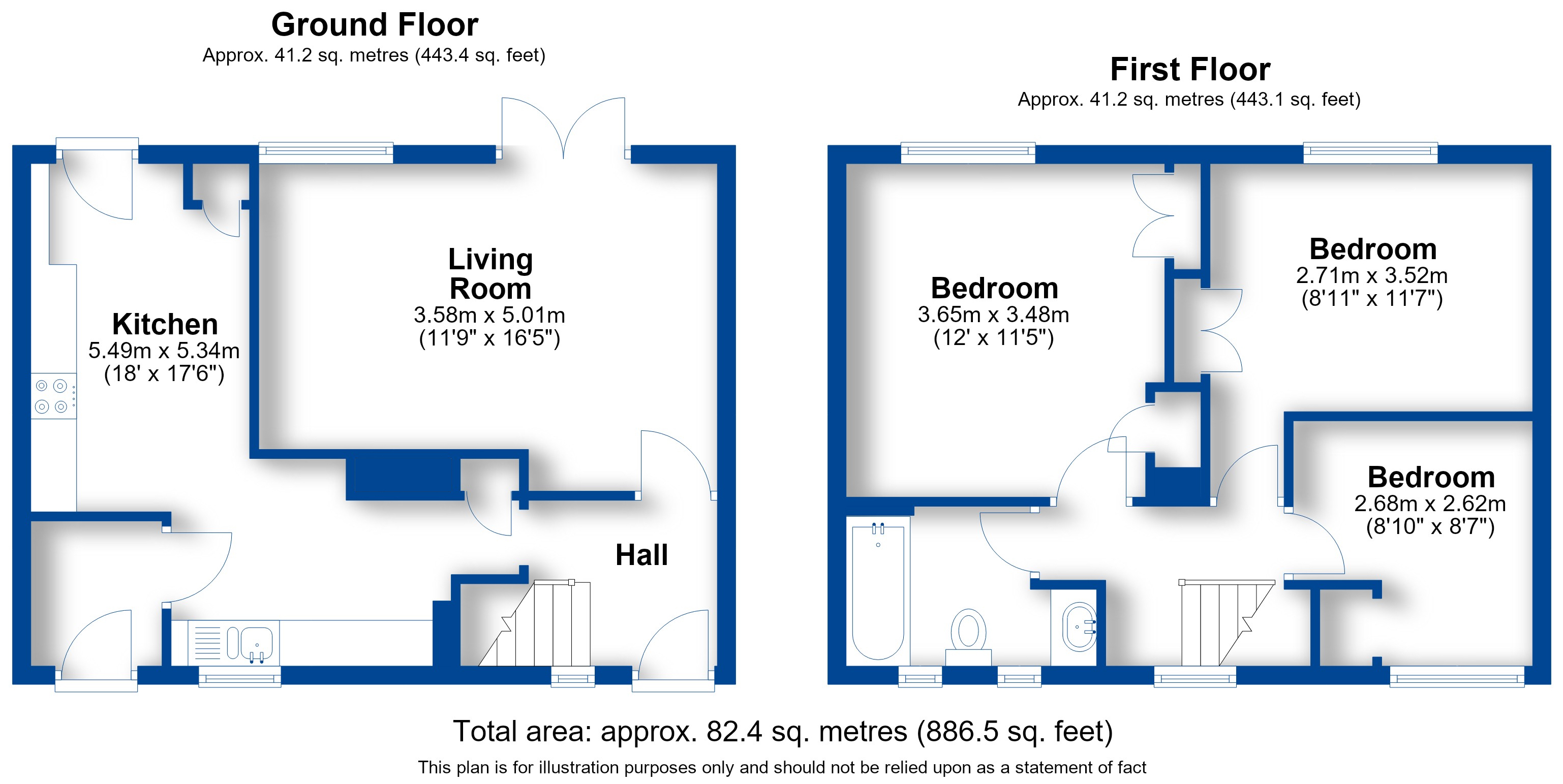 Floorplan, 3 bedroom terraced house for sale, Compton Road, Leamington Spa, CV33