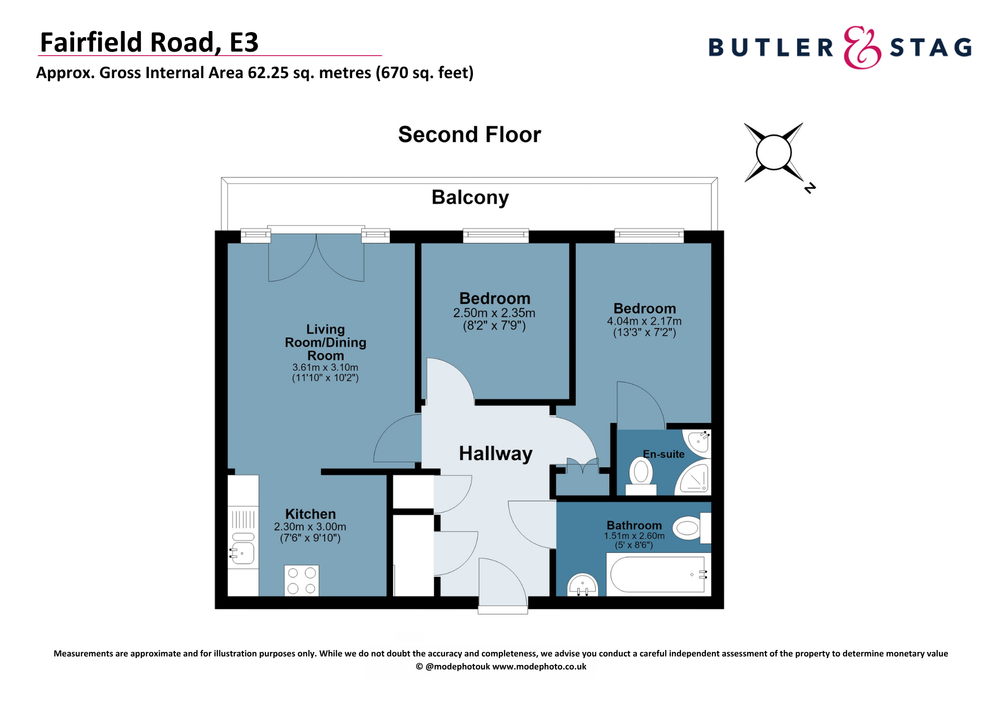 Floor plan, 2 bedroom apartment for sale, Fairfield Road, London, E3