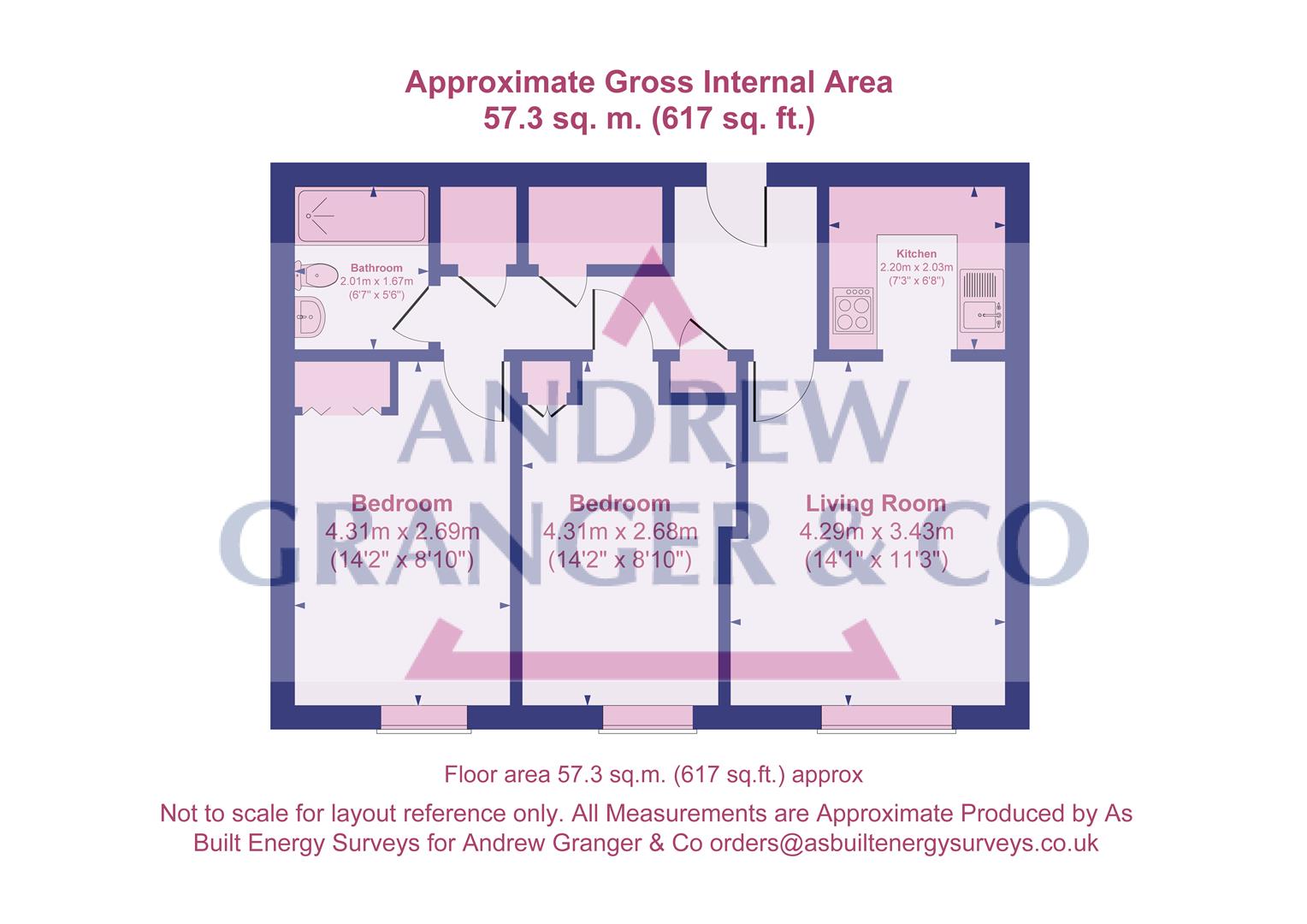 Floorplan, 2 bedroom retirement property for sale, Homewelland House Leicester Road, Market Harborough, LE16
