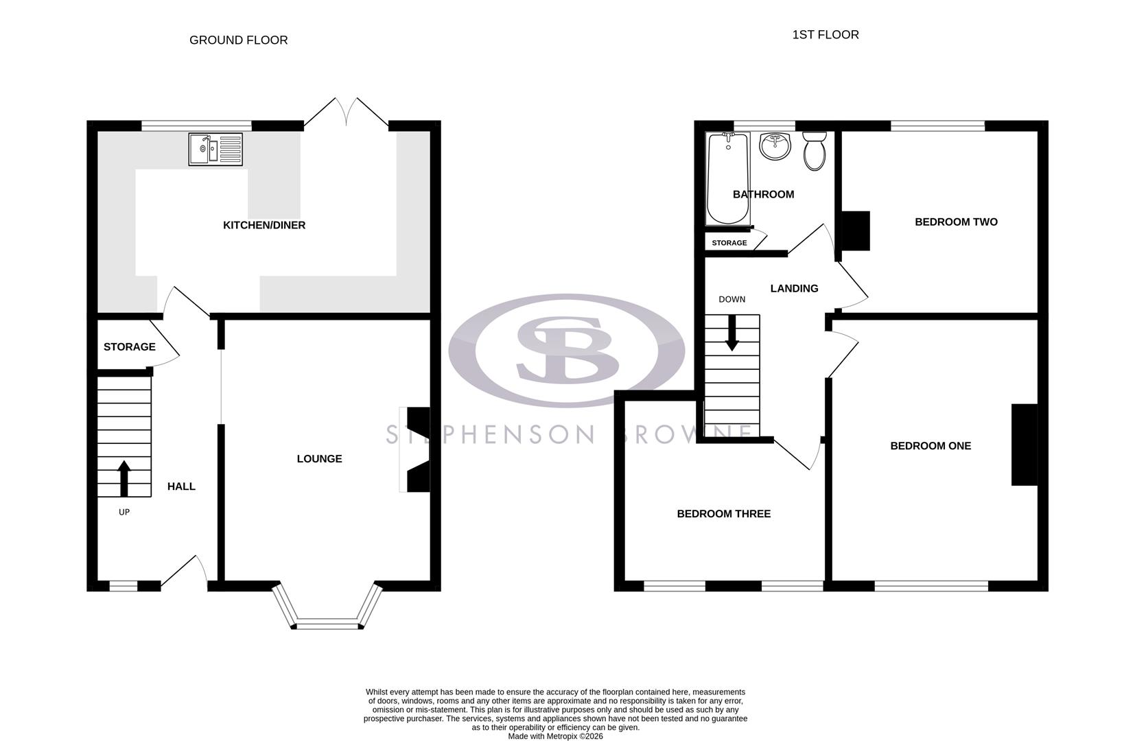 Floor plan, 3 bedroom house for sale, The Rode, Stoke-On-Trent, ST7