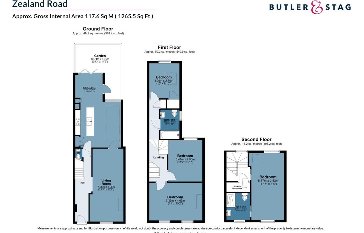 Floor plan, 4 bedroom terraced house for sale, Zealand Road, London, E3