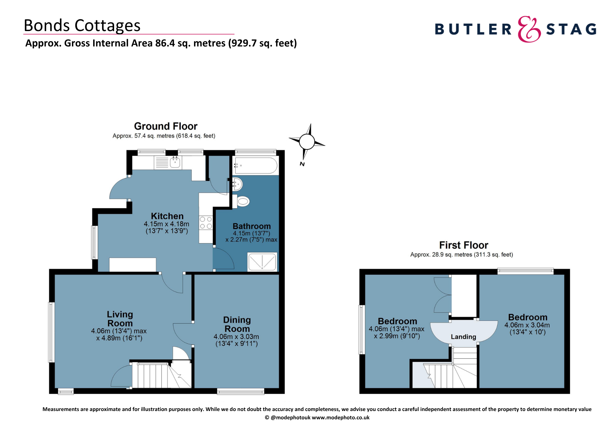 Floor plan, 2 bedroom cottage for sale, Bonds Cottages, Ongar, CM5