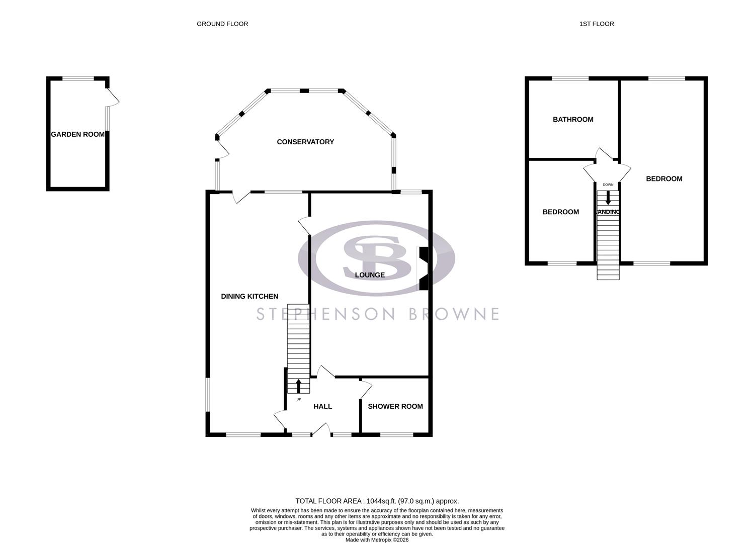 Floor plan, 2 bedroom house for sale, Barwood Avenue, Stoke-On-Trent, ST7