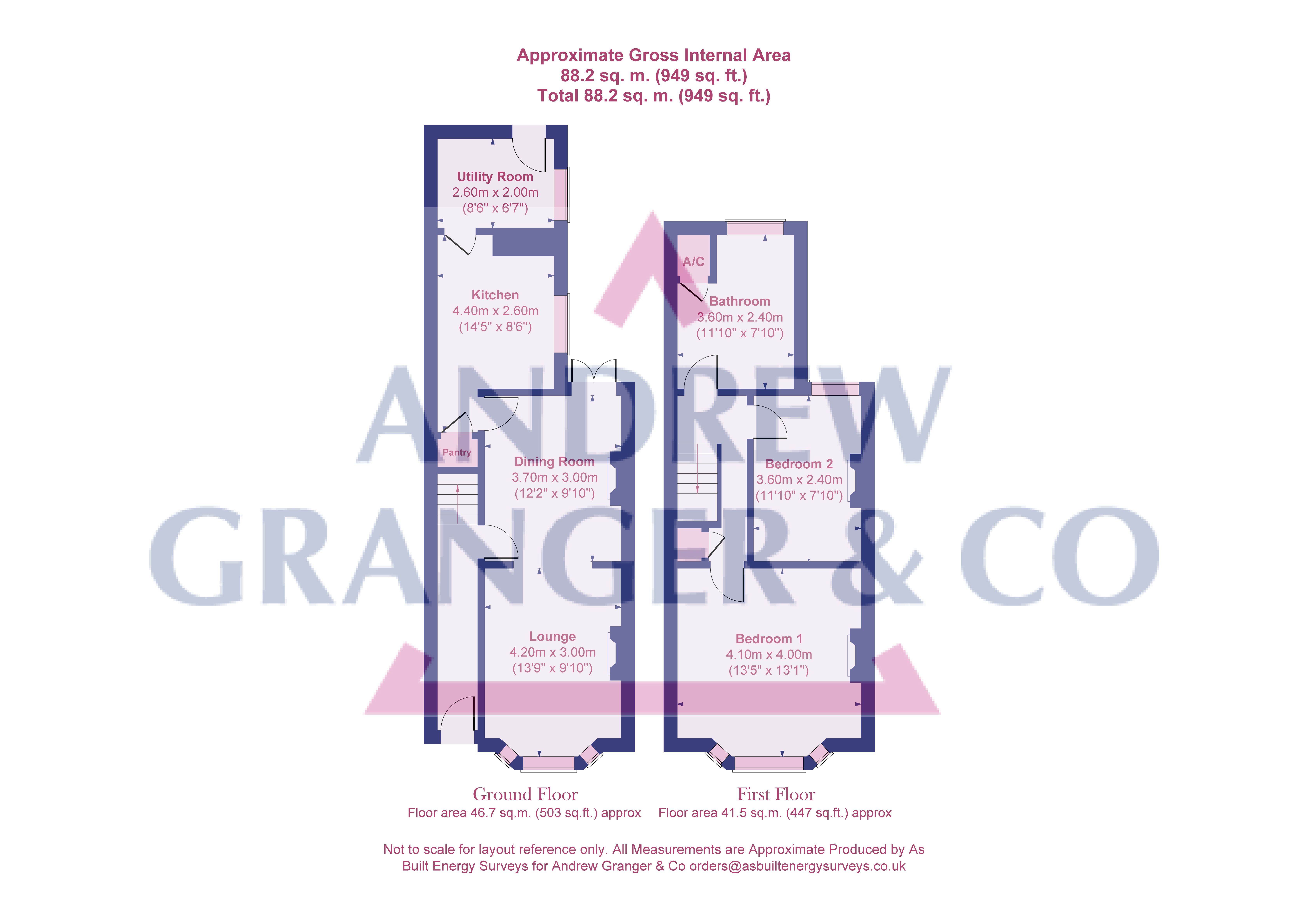 Floor plan, 2 bedroom mid-terraced house for sale, Beaconsfield Road, Leicester, LE3