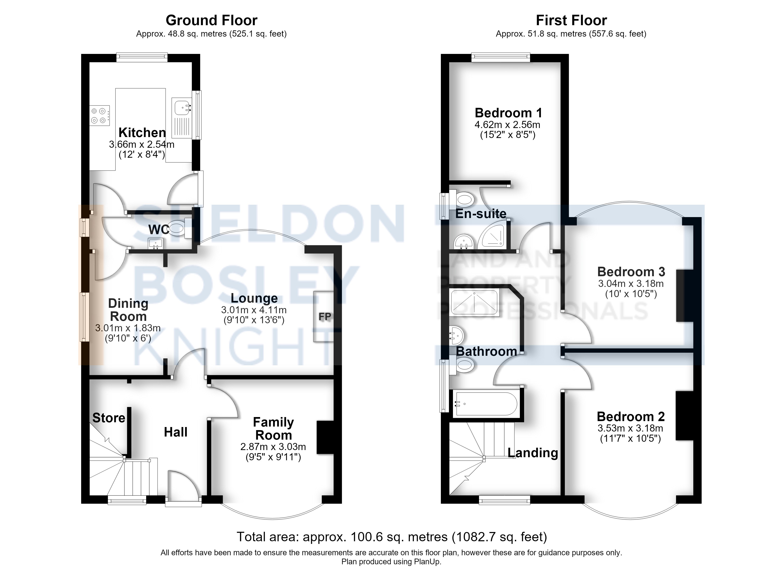 Floorplan, 3 bedroom semi detached house for sale, Offenham Road, Evesham, WR11