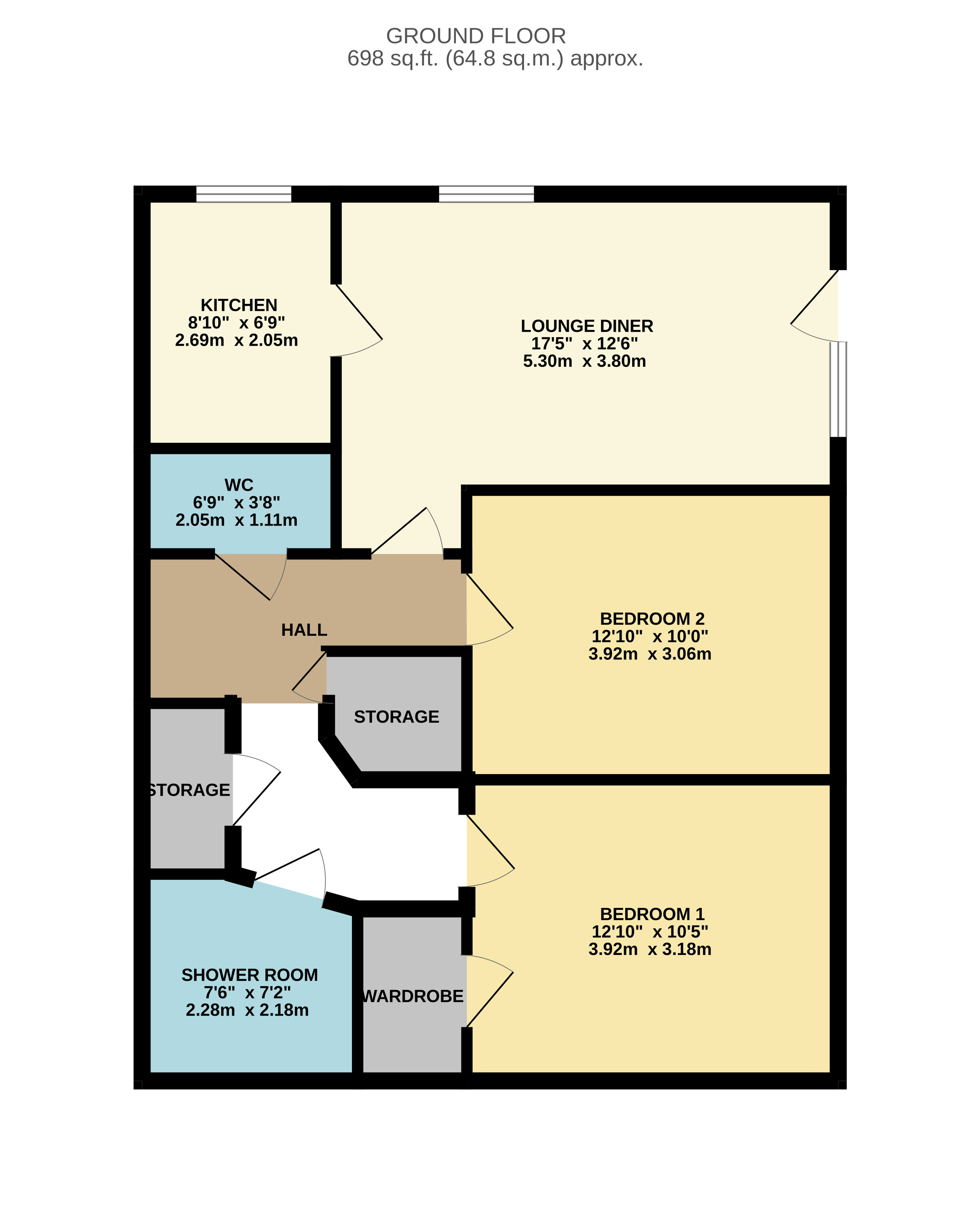 Floorplan, 2 bedroom flat for sale, Harvard Place Springfield Close, Stratford-Upon-Avon, CV37