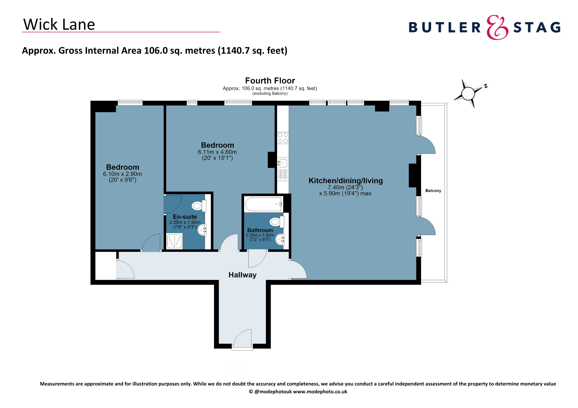 Floor plan, 2 bedroom flat for sale, Ink Court, London, E3