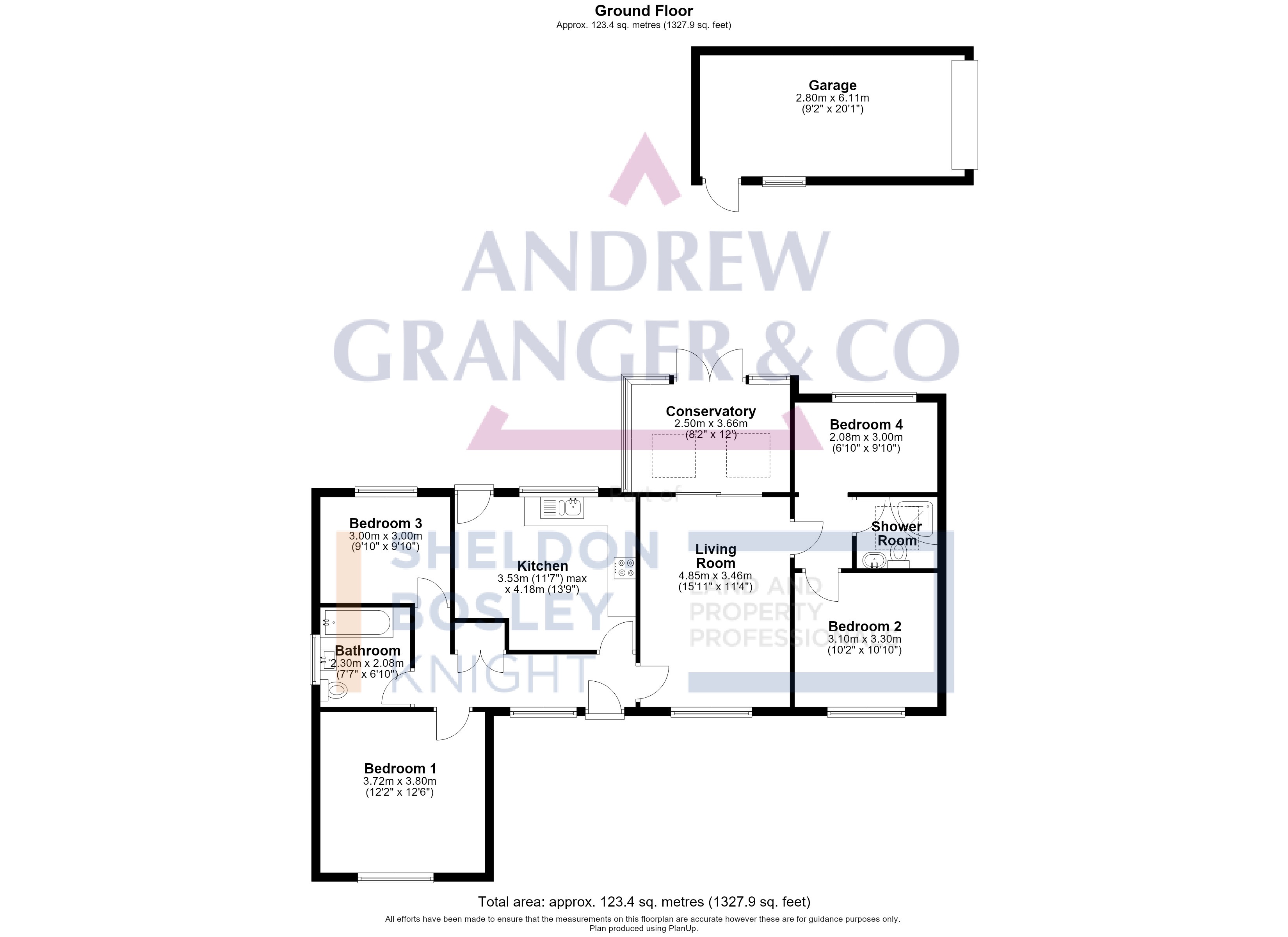 Floorplan, 4 bedroom detached bungalow for sale, Woodnewton Drive, Leicester, LE5