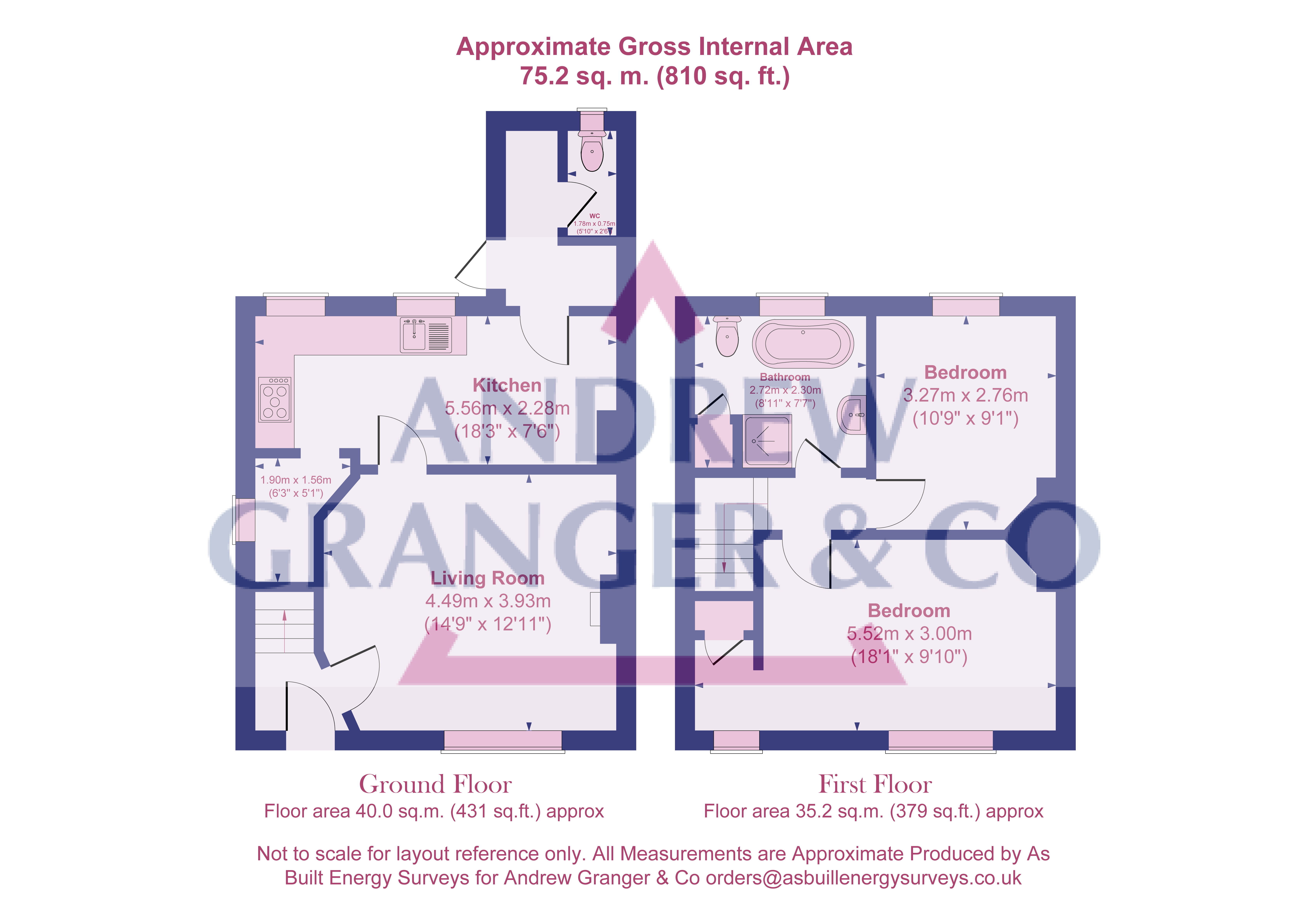 Floor plan, 2 bedroom semi detached house for sale, Beacon Road, Loughborough, LE12