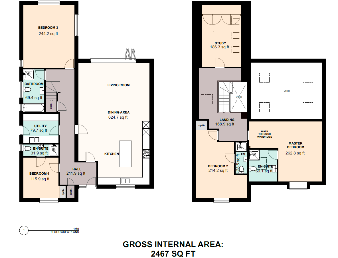Floorplan, 4 bedroom detached house for sale, Hathaways, Bretforton, WR11