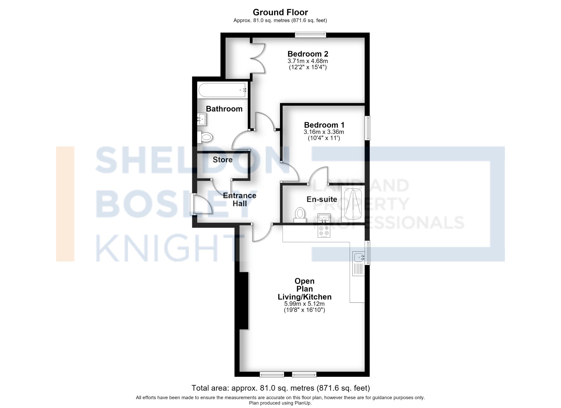 Floorplan, 2 bedroom apartment for sale, The Grange, Coventry, CV3