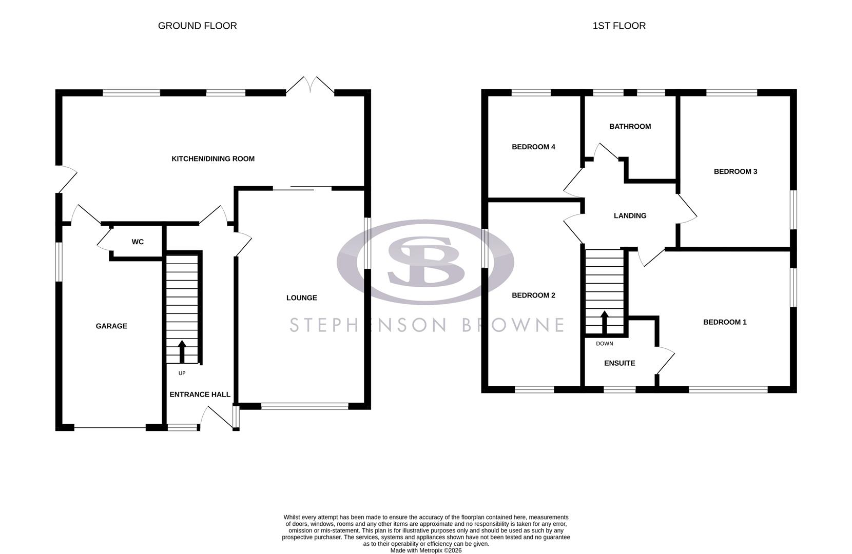 Floor plan, 4 bedroom house for sale, Laidon Avenue, Crewe, CW2