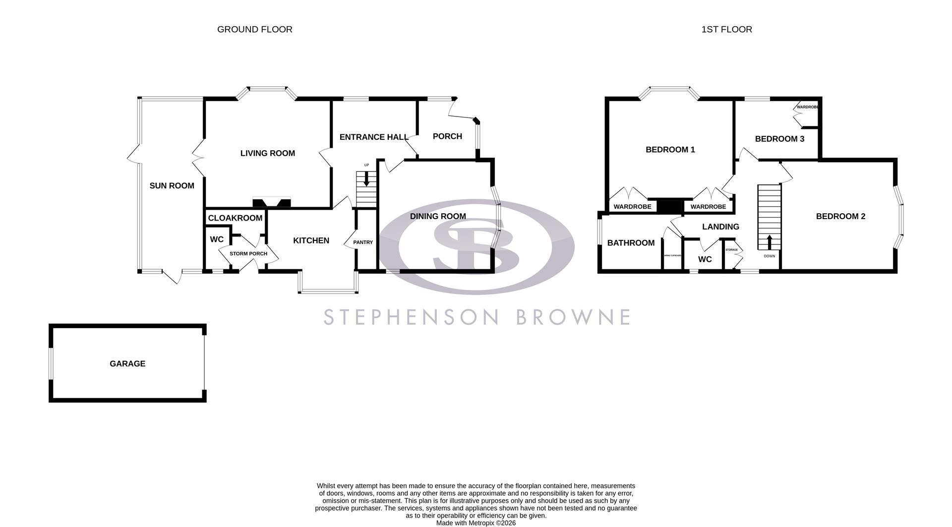 Floor plan, 3 bedroom house for sale, Edward Avenue, Newcastle, ST5