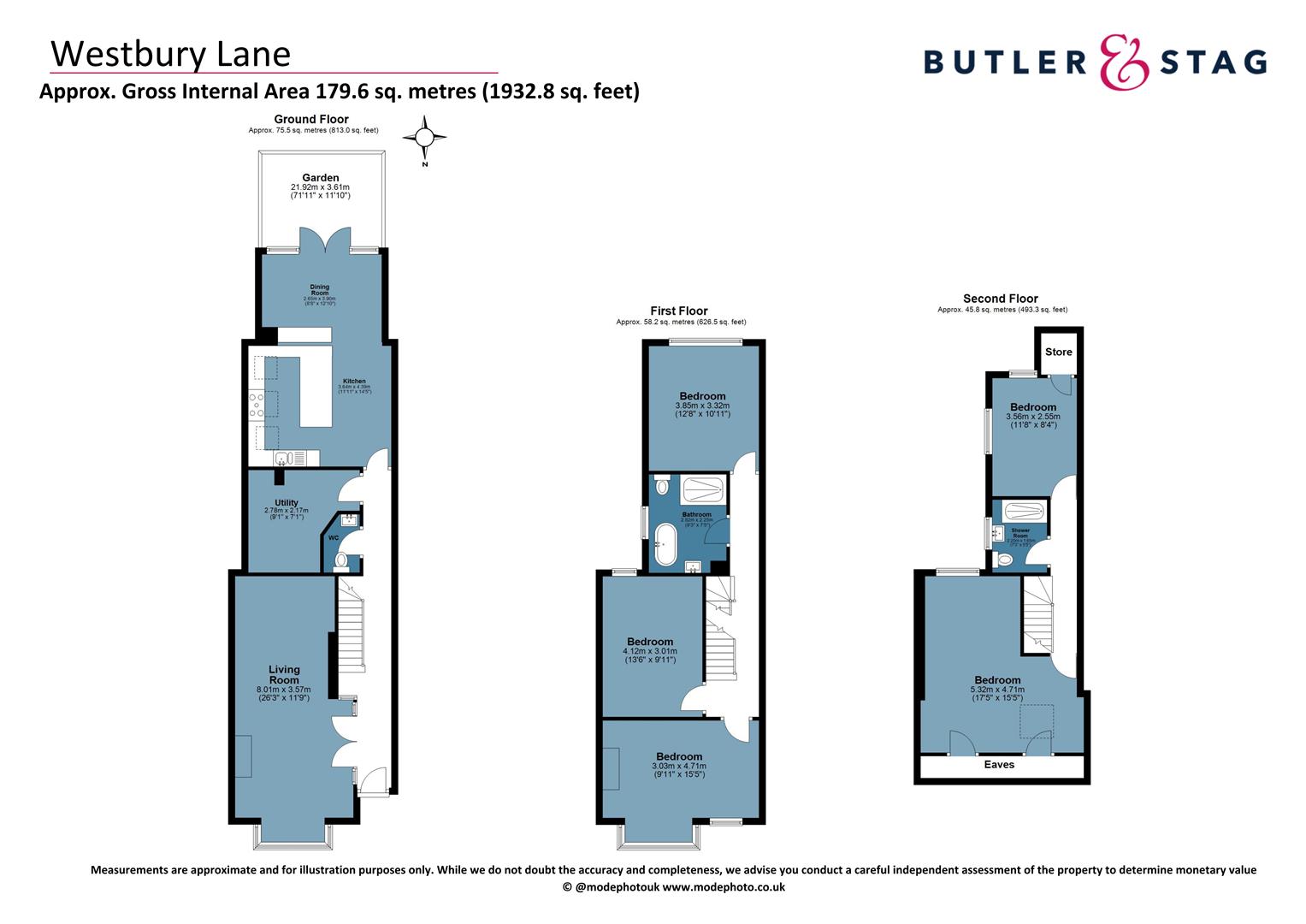 Floor plan, 5 bedroom semi detached house for sale, Westbury Lane, Buckhurst Hill, IG9