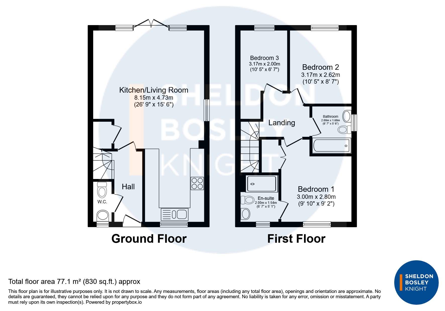 Floorplan, 3 bedroom semi detached house for sale, Squirrels Street, Stratford-Upon-Avon, CV37