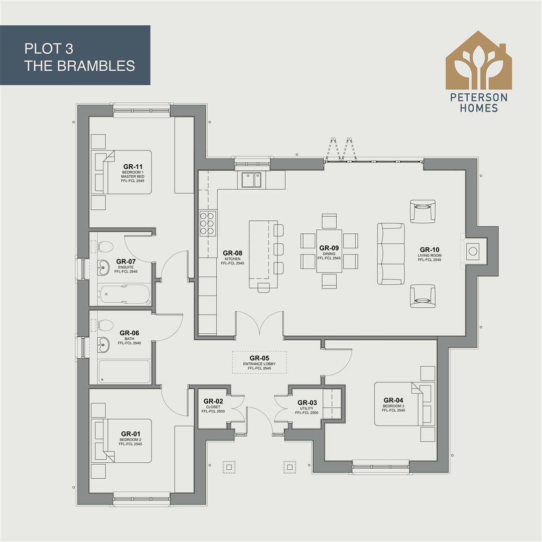 Floor plan, 3 bedroom house for sale, Plot 3, Cheshire, CW11