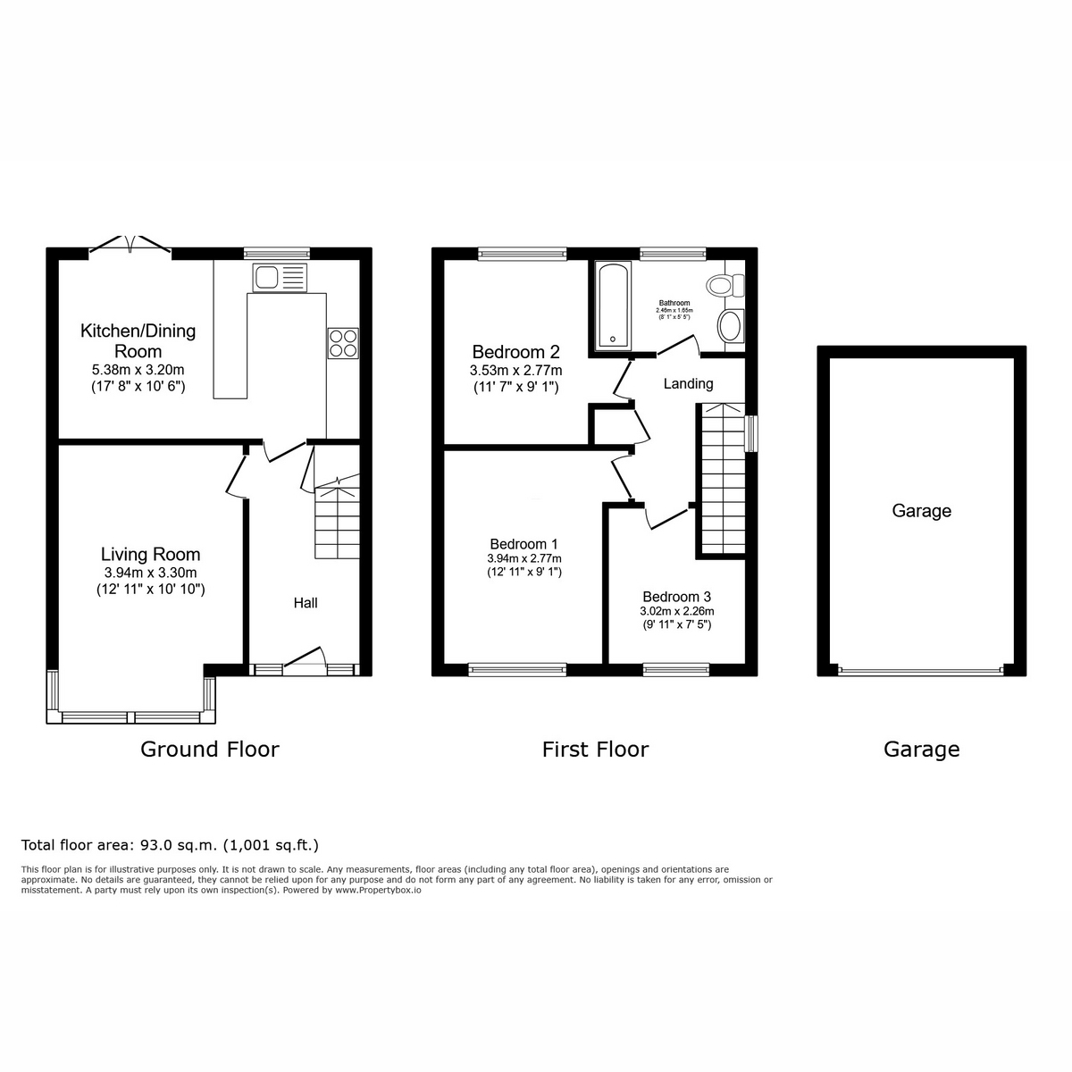 Floor plan, 3 bedroom for sale, Trevelyan St. Hubert Road, Andover, SP10