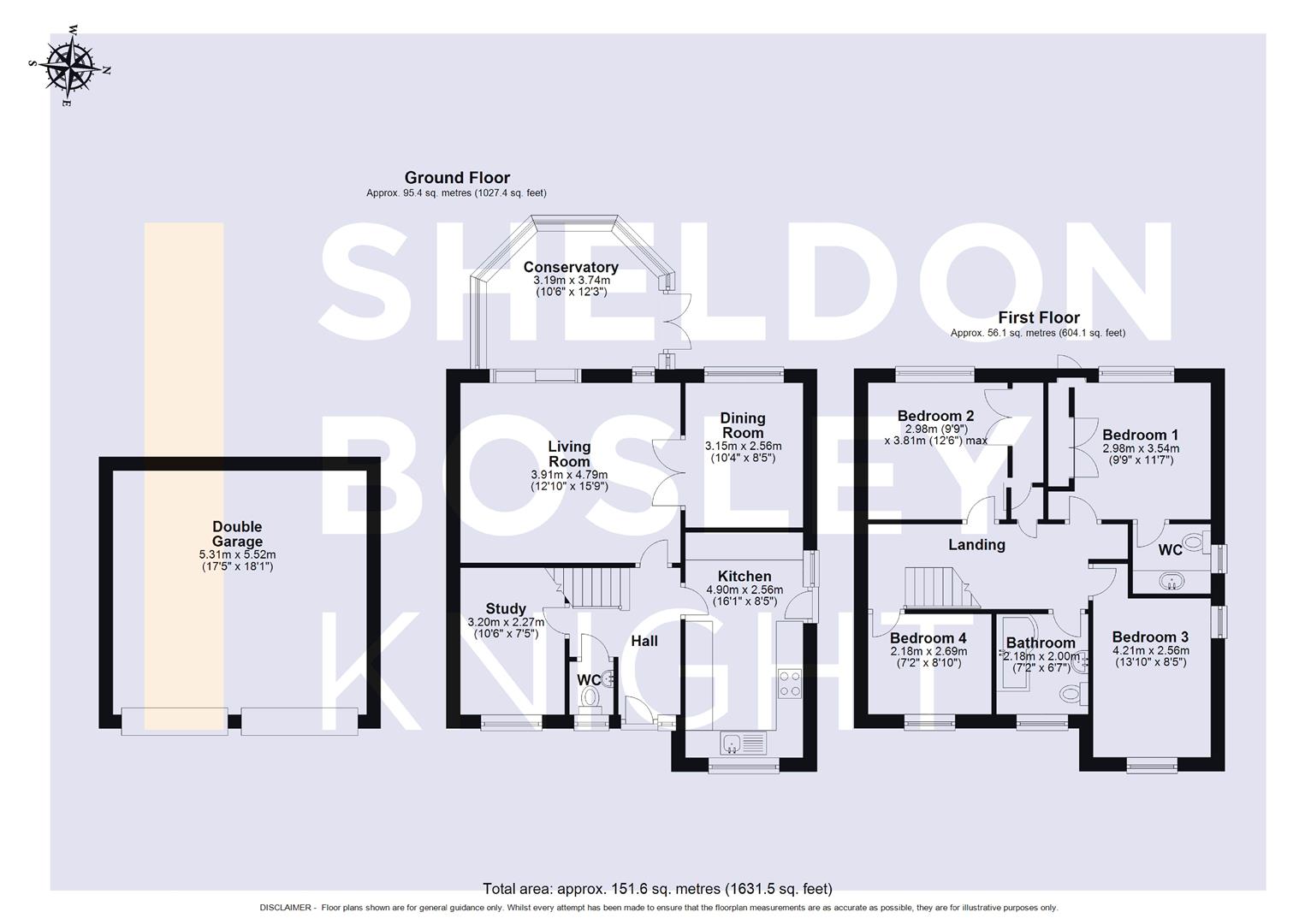 Floorplan, 4 bedroom detached house for sale, St. James Close, Evesham, WR11