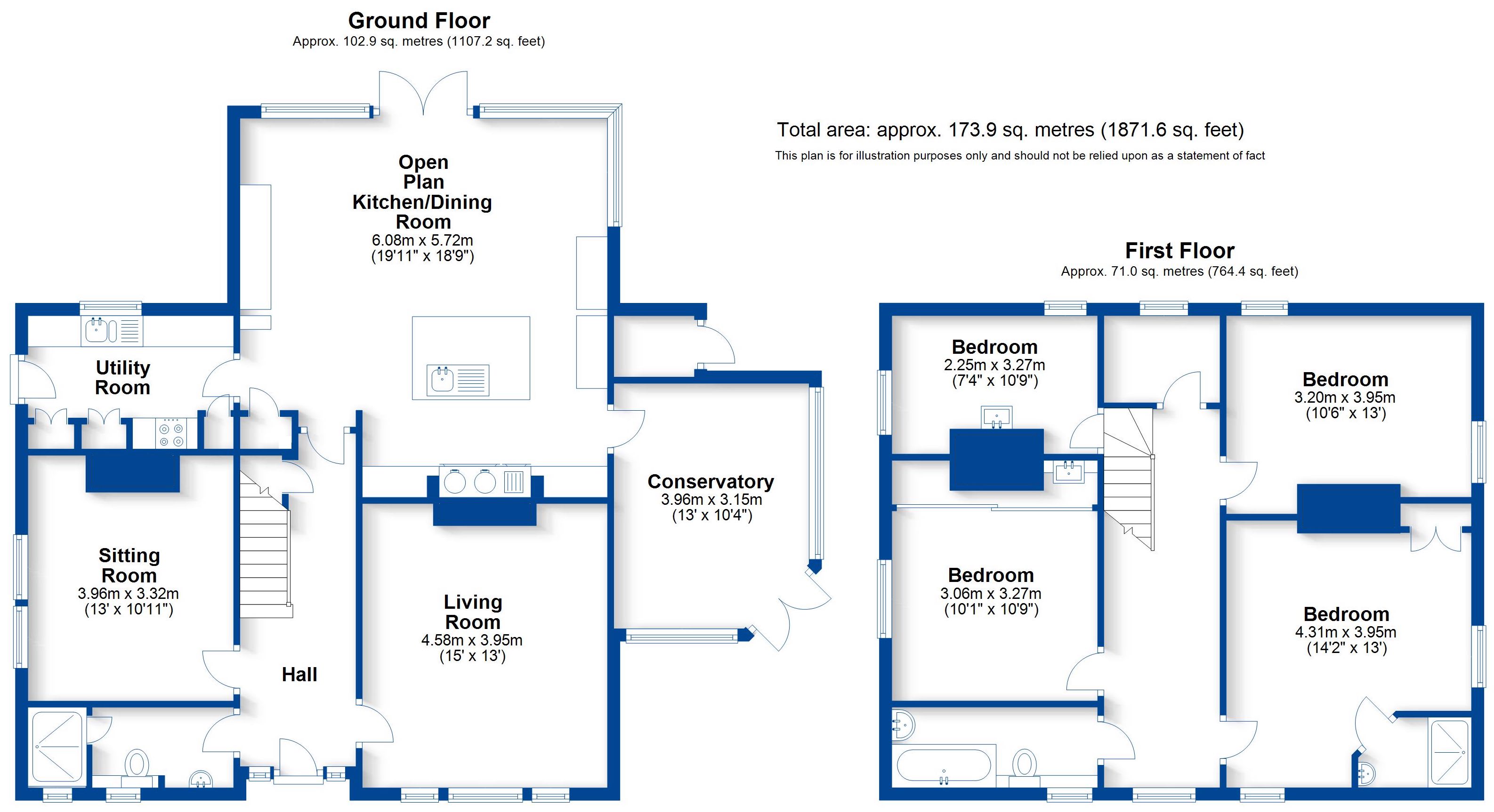 Floorplan, 6 bedroom detached house for sale, Pinecroft, Warwick, CV35
