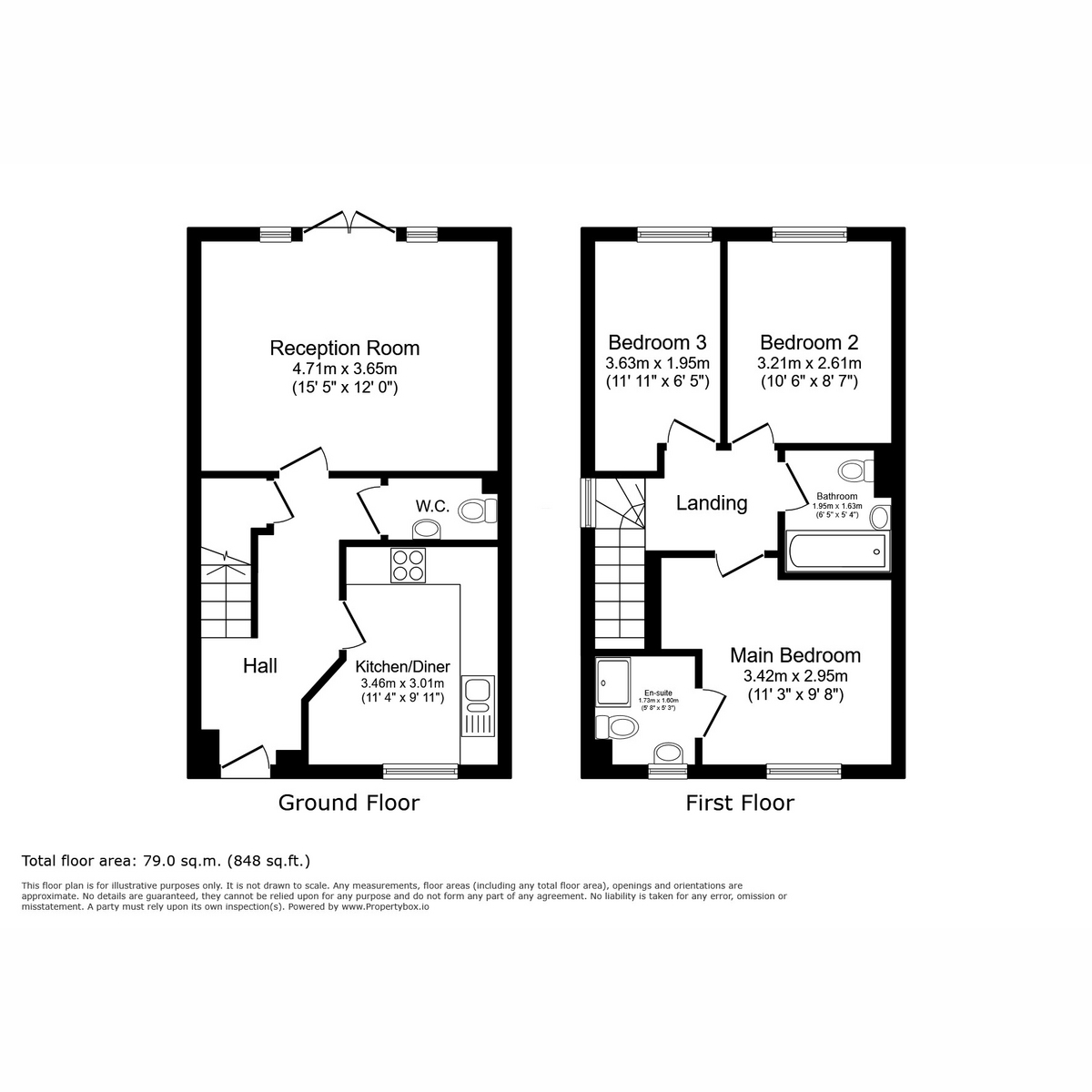 Floor plan, 3 bedroom for sale, Woolwich Way, Andover, SP11