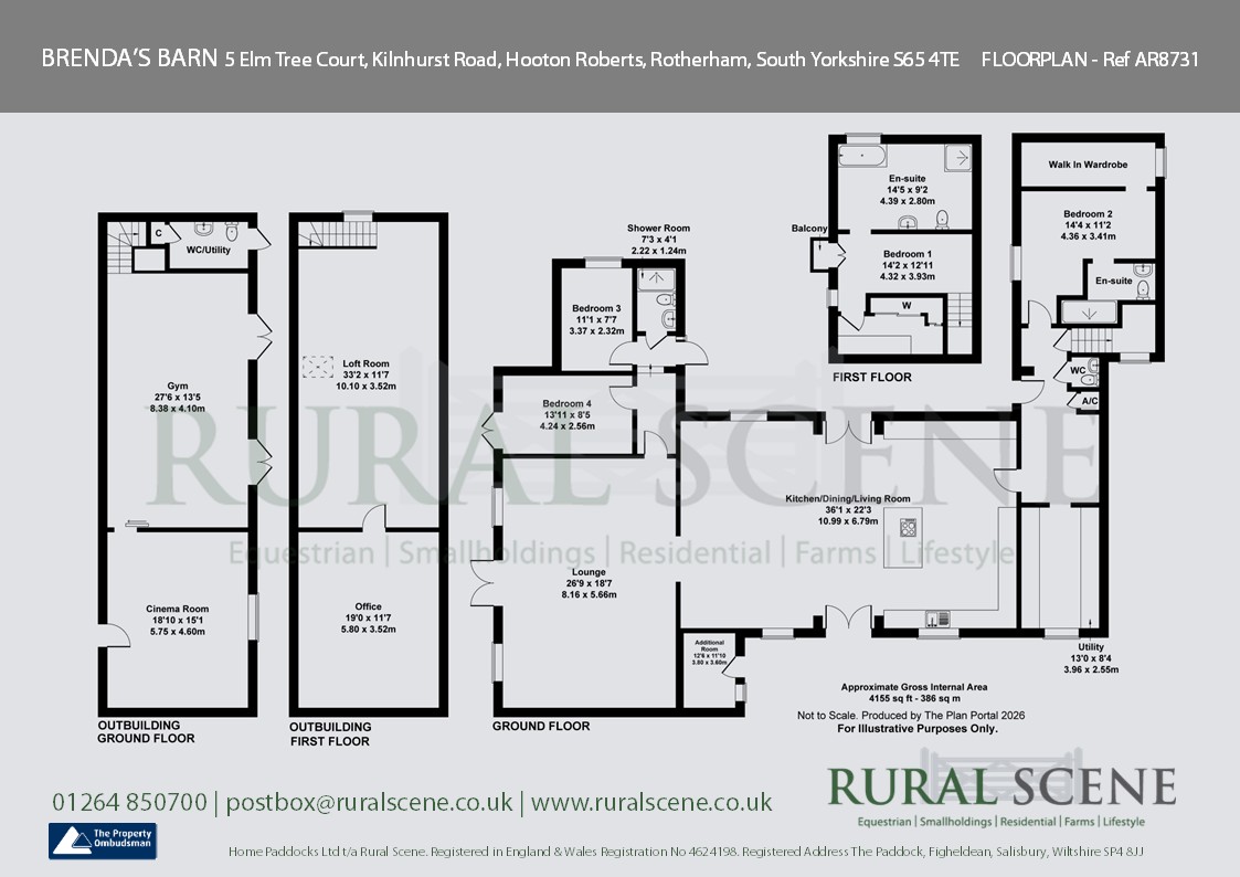 Floorplan, 4 bedroom semi detached barn conversion for sale, Elm Tree Farm Court, Rotherham, S65