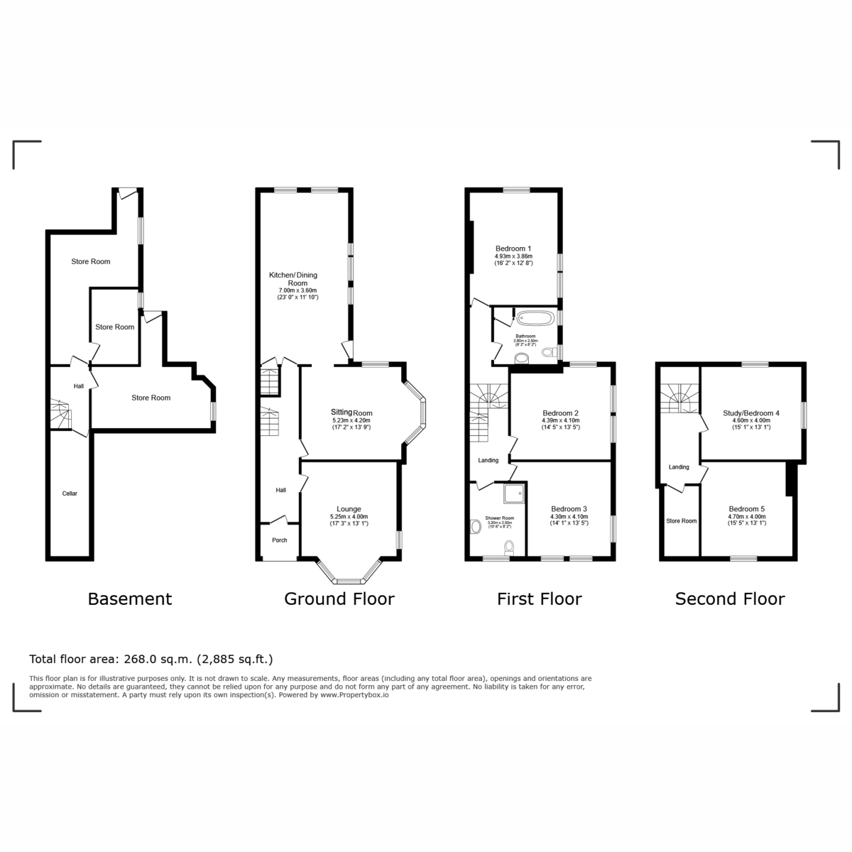 Floor plan, 5 bedroom for sale, Bodynys St. Davids Road, Caernarfon, LL55
