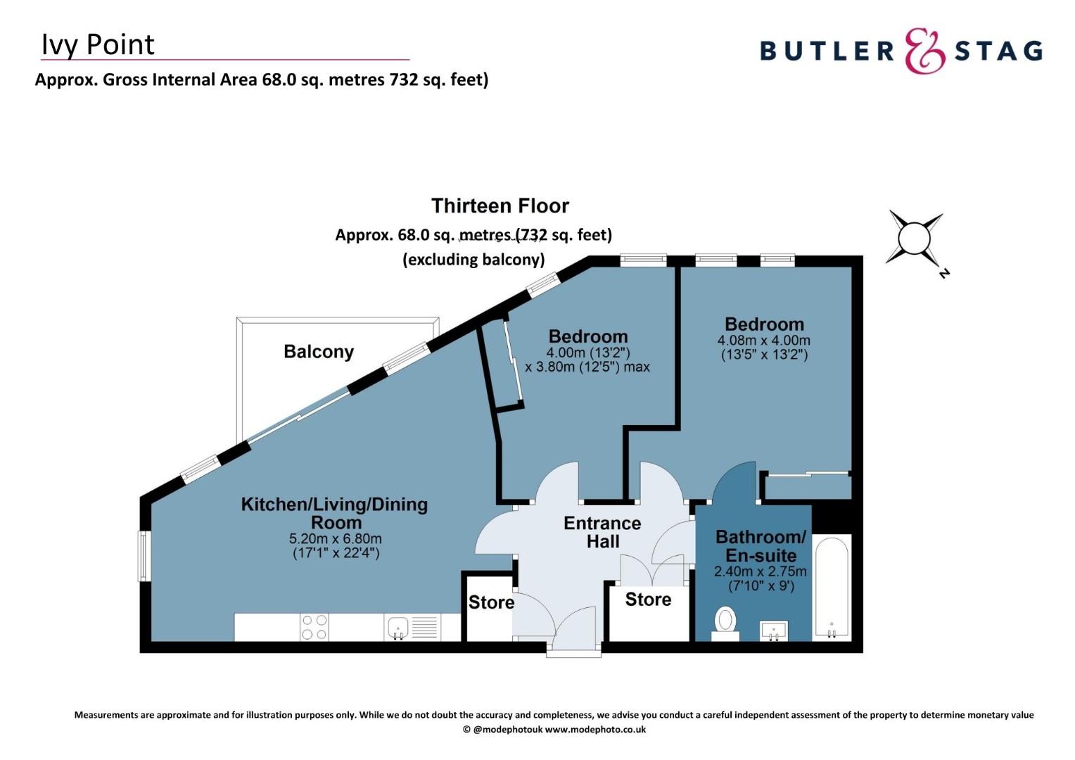 Floor plan, 2 bedroom apartment for sale, Ivy Point, London, E3