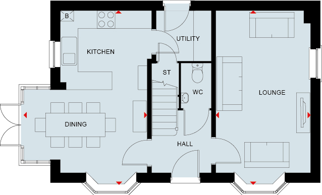 Floorplan, 4 bedroom detached house for sale, Plot 42 (THE HERTFORD), Warwick, CV33