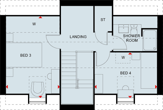 Floorplan, 4 bedroom detached house for sale, Plot 42 (THE HERTFORD), Warwick, CV33