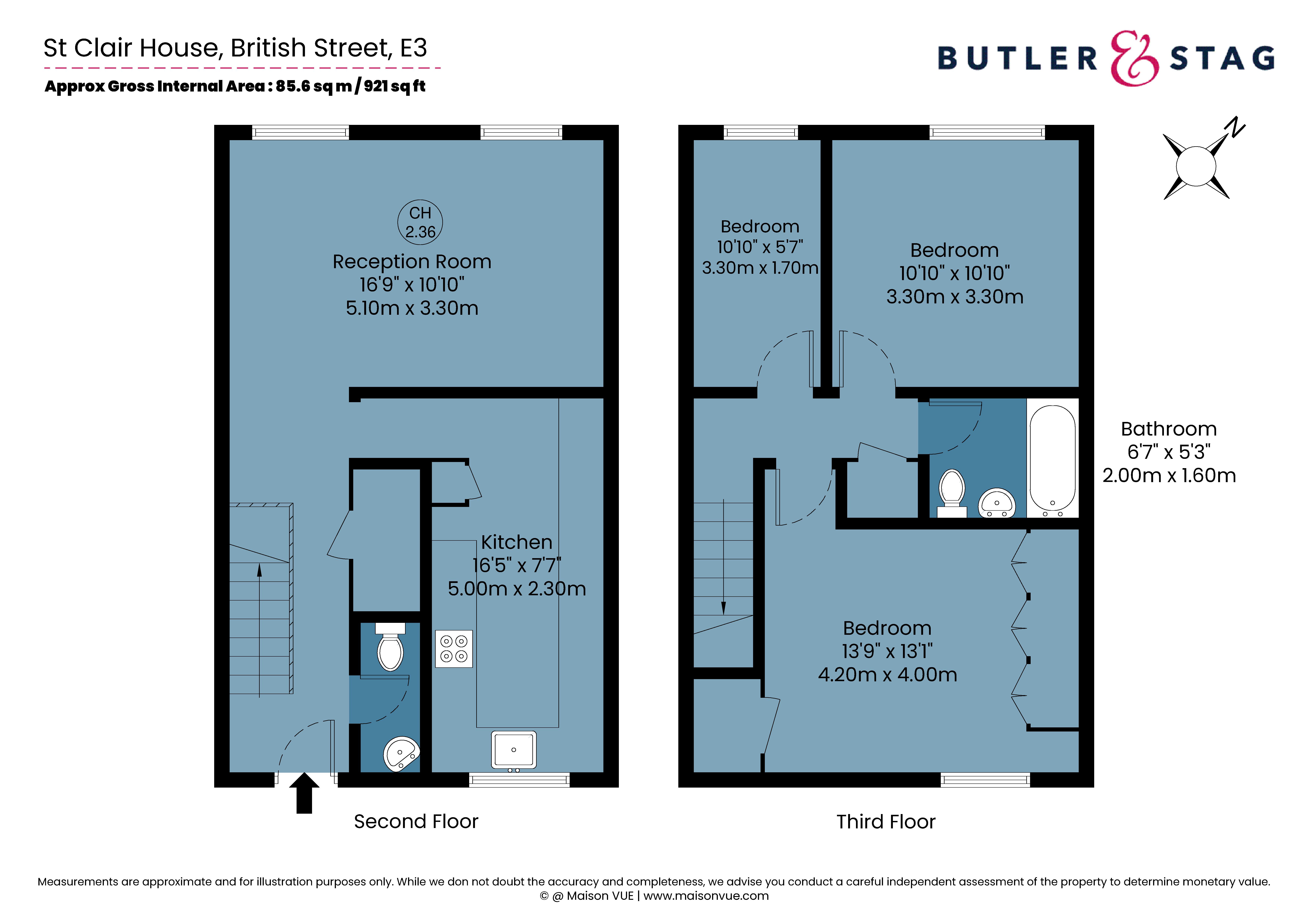 Floor plan, 3 bedroom flat for sale, St. Clair House British Street, London, E3