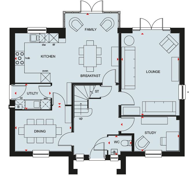 Floorplan, 4 bedroom for sale, Plot 190 THE WINSTONE, Loughborough, LE12