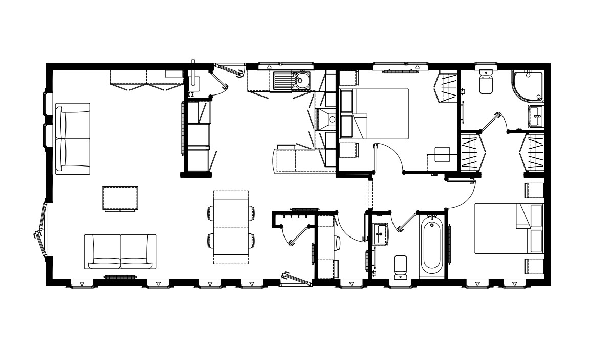Floorplan, 3 bedroom detached park home for sale, Wardens Bungalow, Evesham, WR11