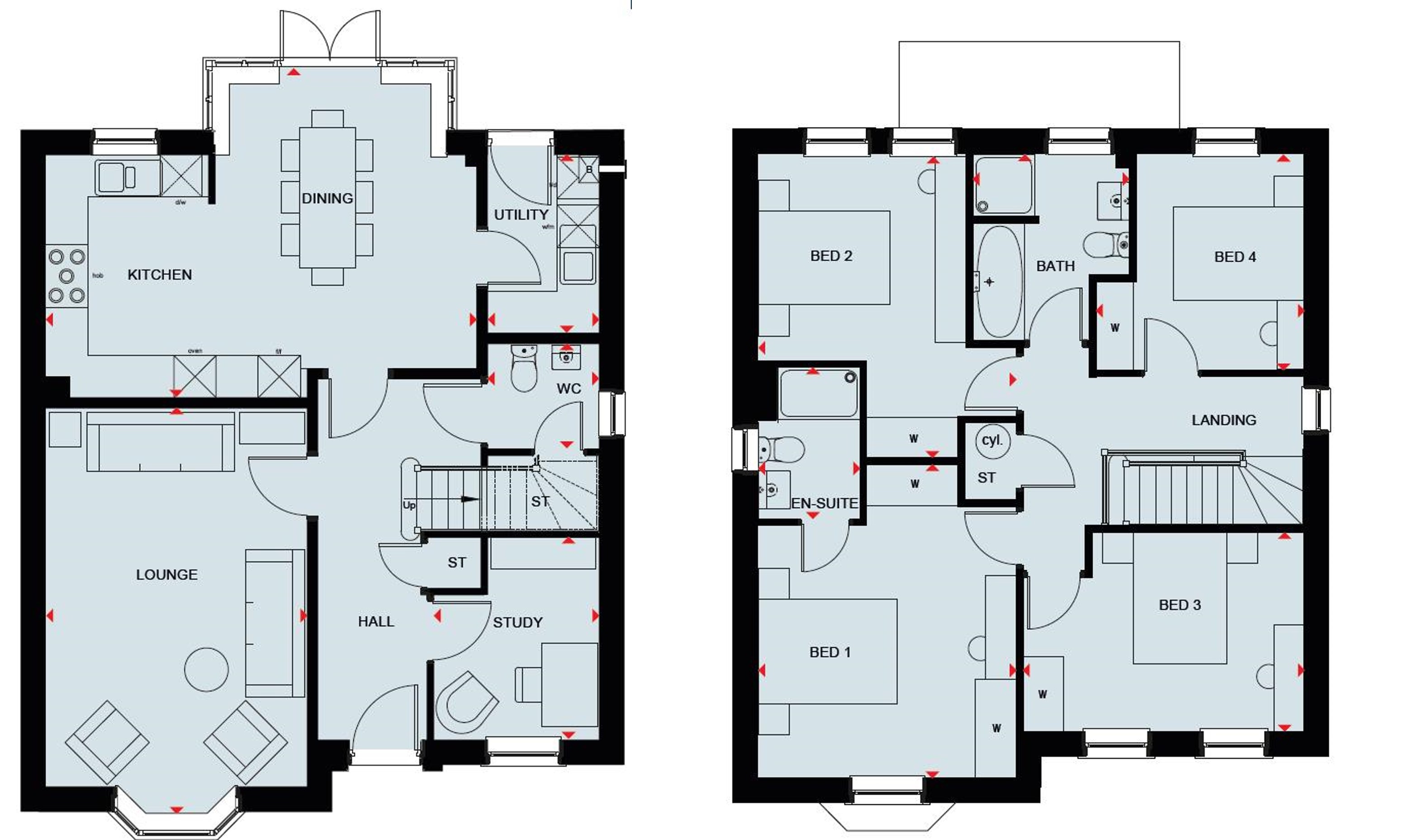 Floorplan, 4 bedroom detached house for sale, Plot 57 THE HOLDEN, Wigston, LE18