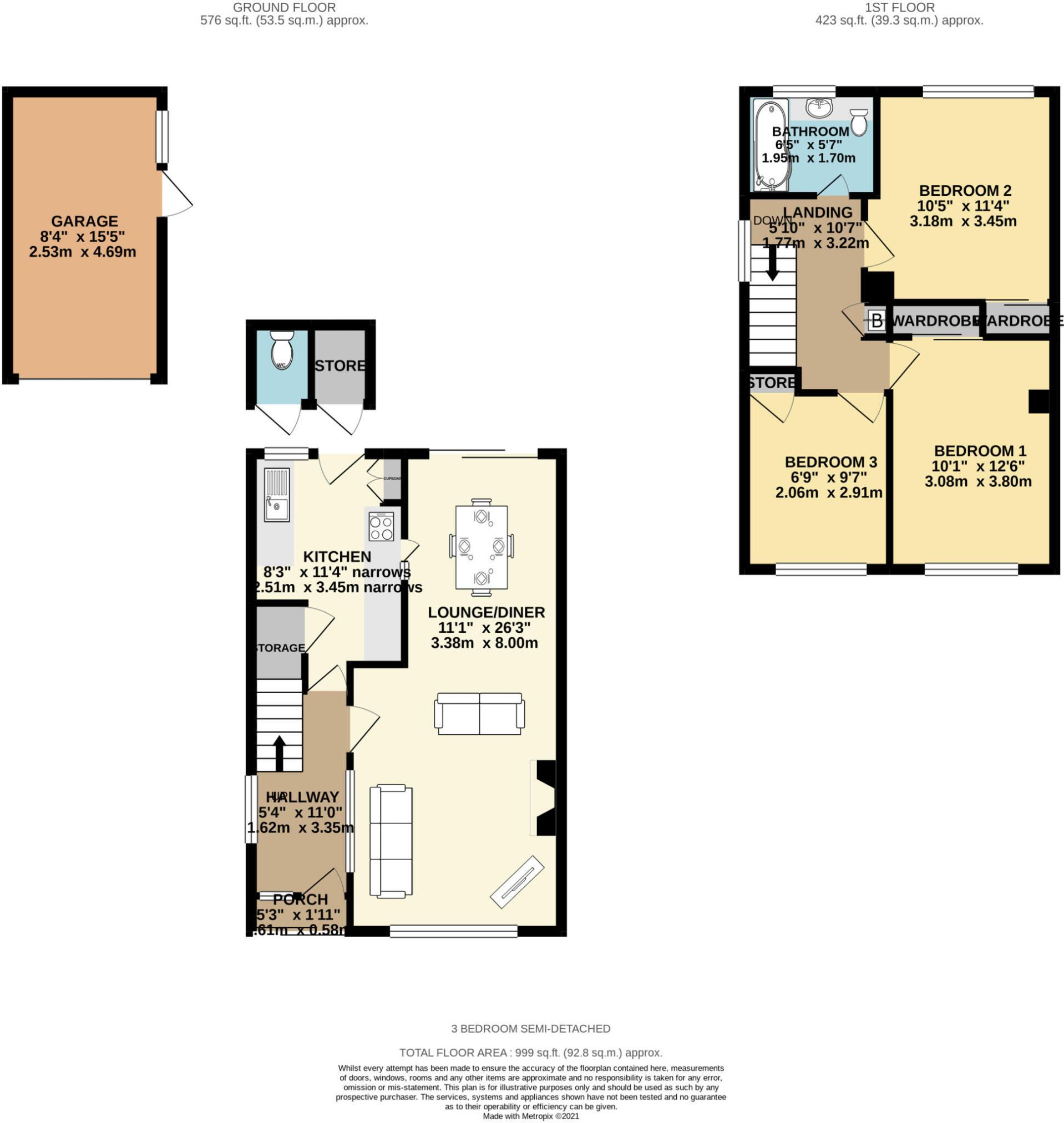 Floorplan, 3 bedroom semi detached house for sale, Dunchurch Highway, Coventry, CV5