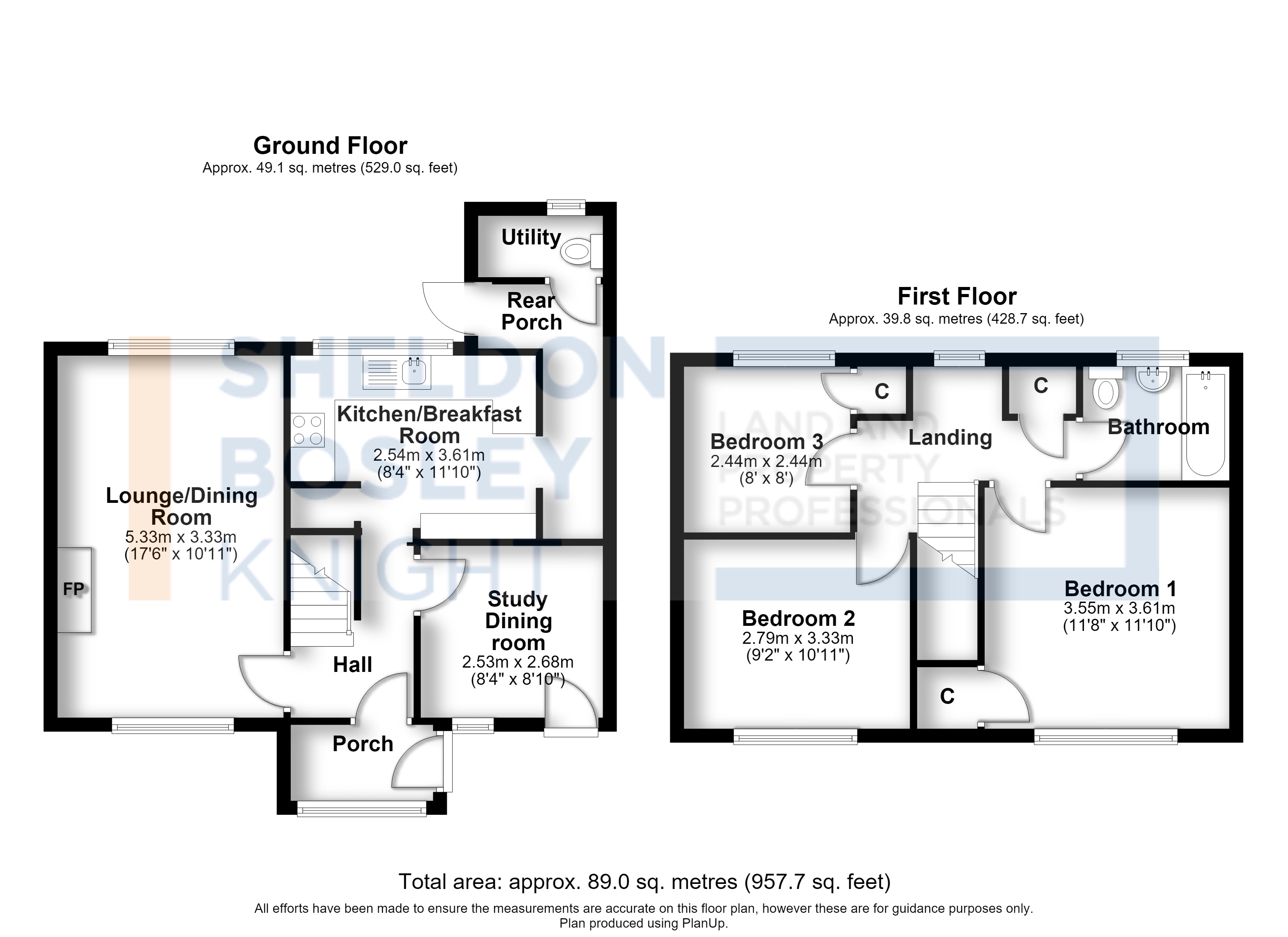 Floorplan, 3 bedroom terraced house for sale, Henry Street, Evesham, WR11