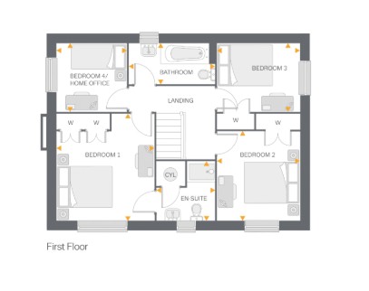 Floorplan, 4 bedroom detached house for sale, Plot 50 (THE ISBOURNE), Coventry, CV4