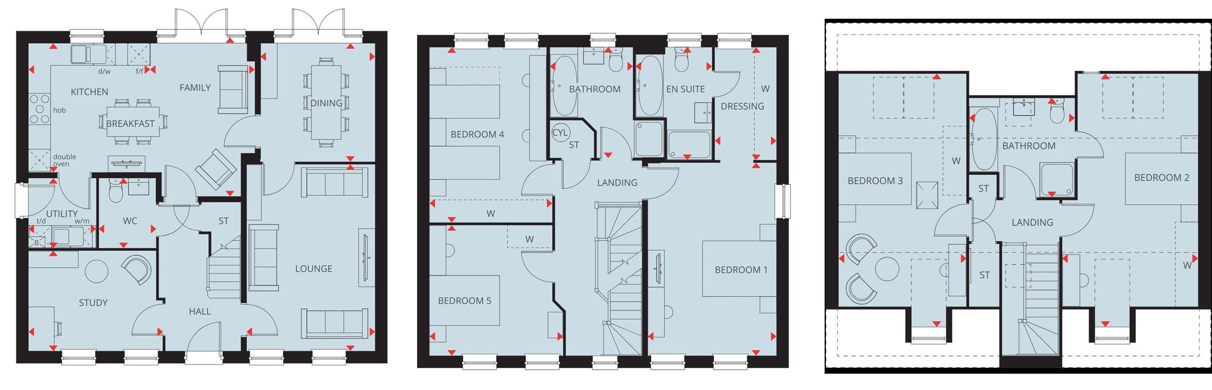 Floorplan, 5 bedroom detached house for sale, The Buckingham, Wigston, LE18
