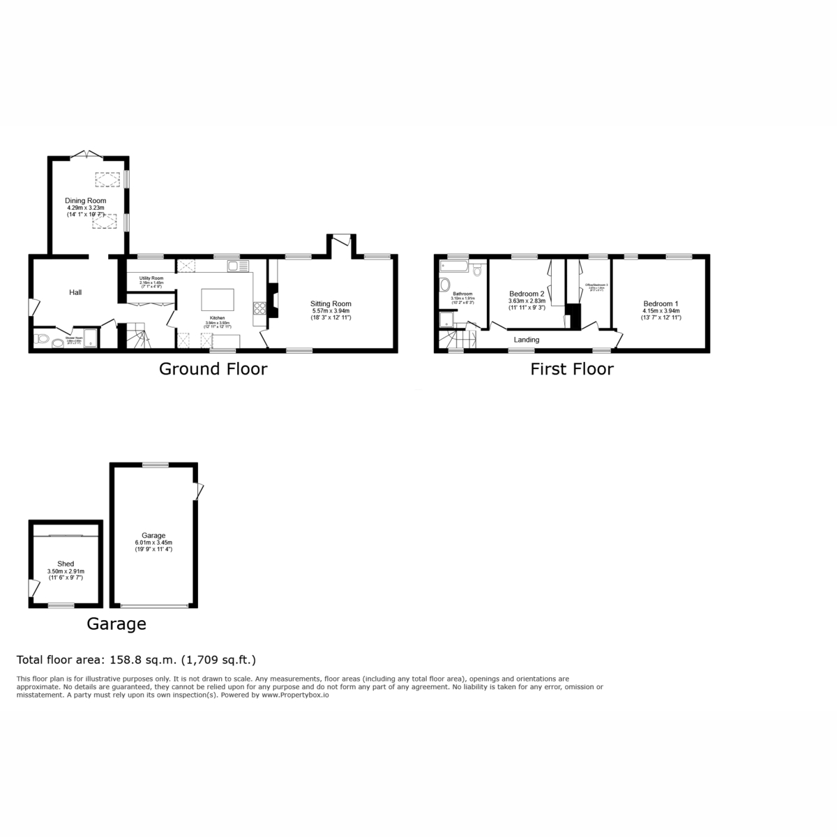 Floor plan, 3 bedroom for sale, Alexander Cottage Kimpton, Andover, SP11