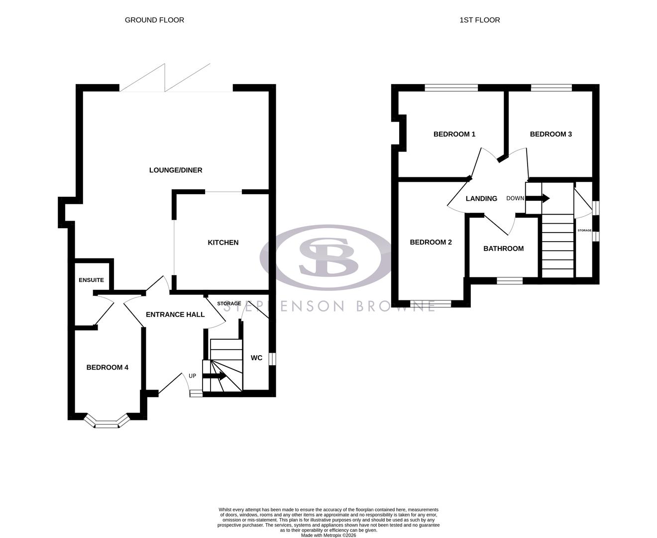 Floor plan, 4 bedroom house for sale, Lower Milehouse Lane, Newcastle, ST5