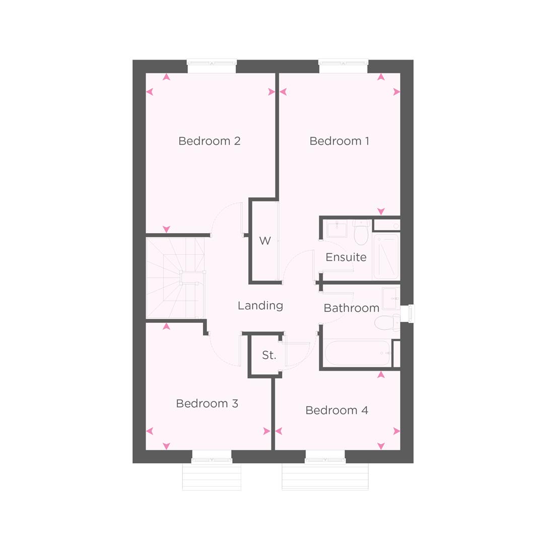 Floorplan, 4 bedroom detached house for sale, Plot 3 THE GREENCASTLE, Leicester, LE6