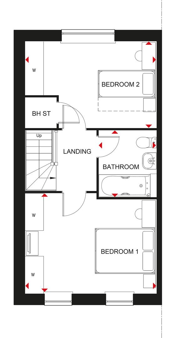 Floor plan, 2 bedroom house for sale, Plot 415 Holywell, Whitchurch, SY13