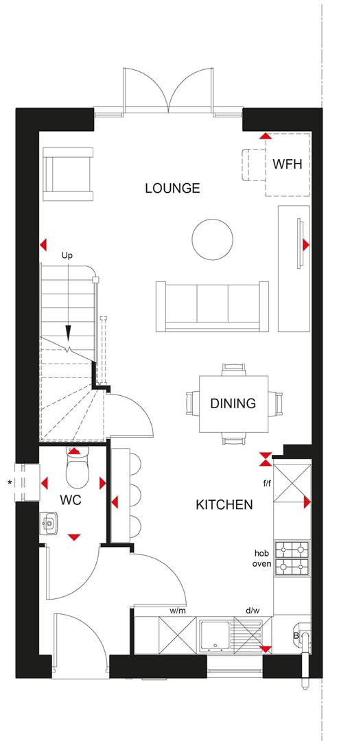 Floor plan, 2 bedroom house for sale, Plot 415 Holywell, Whitchurch, SY13