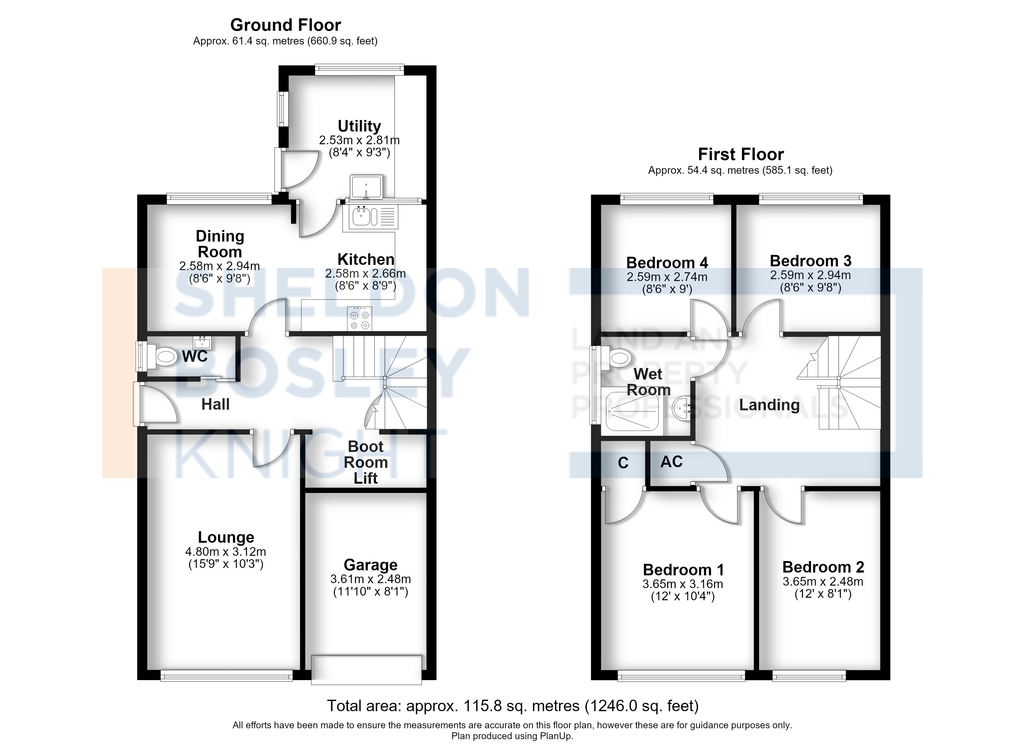 Floorplan, 4 bedroom semi detached house for sale, Beech Avenue, Pershore, WR10