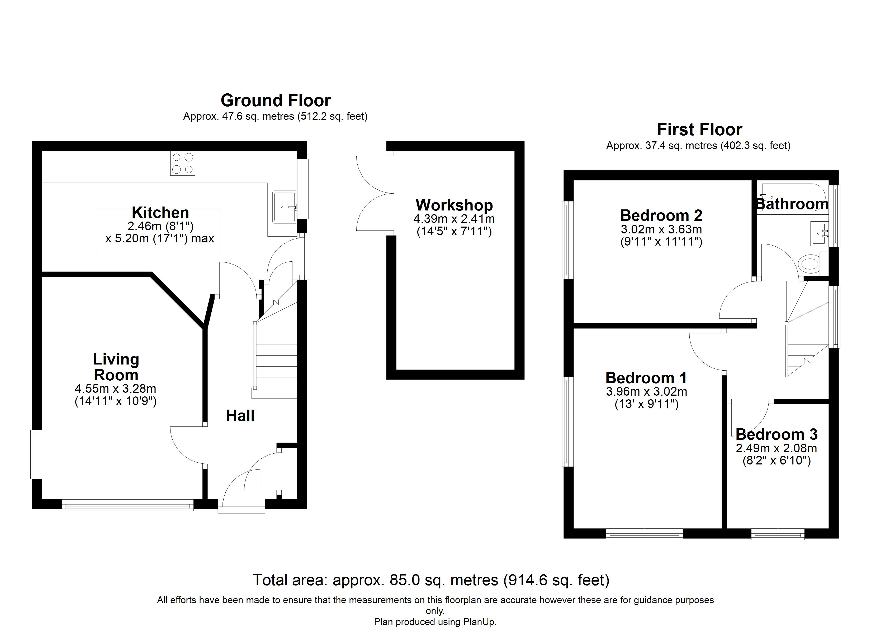 Floorplan, 3 bedroom semi detached house for sale, Townend Close, Melton Mowbray, LE14