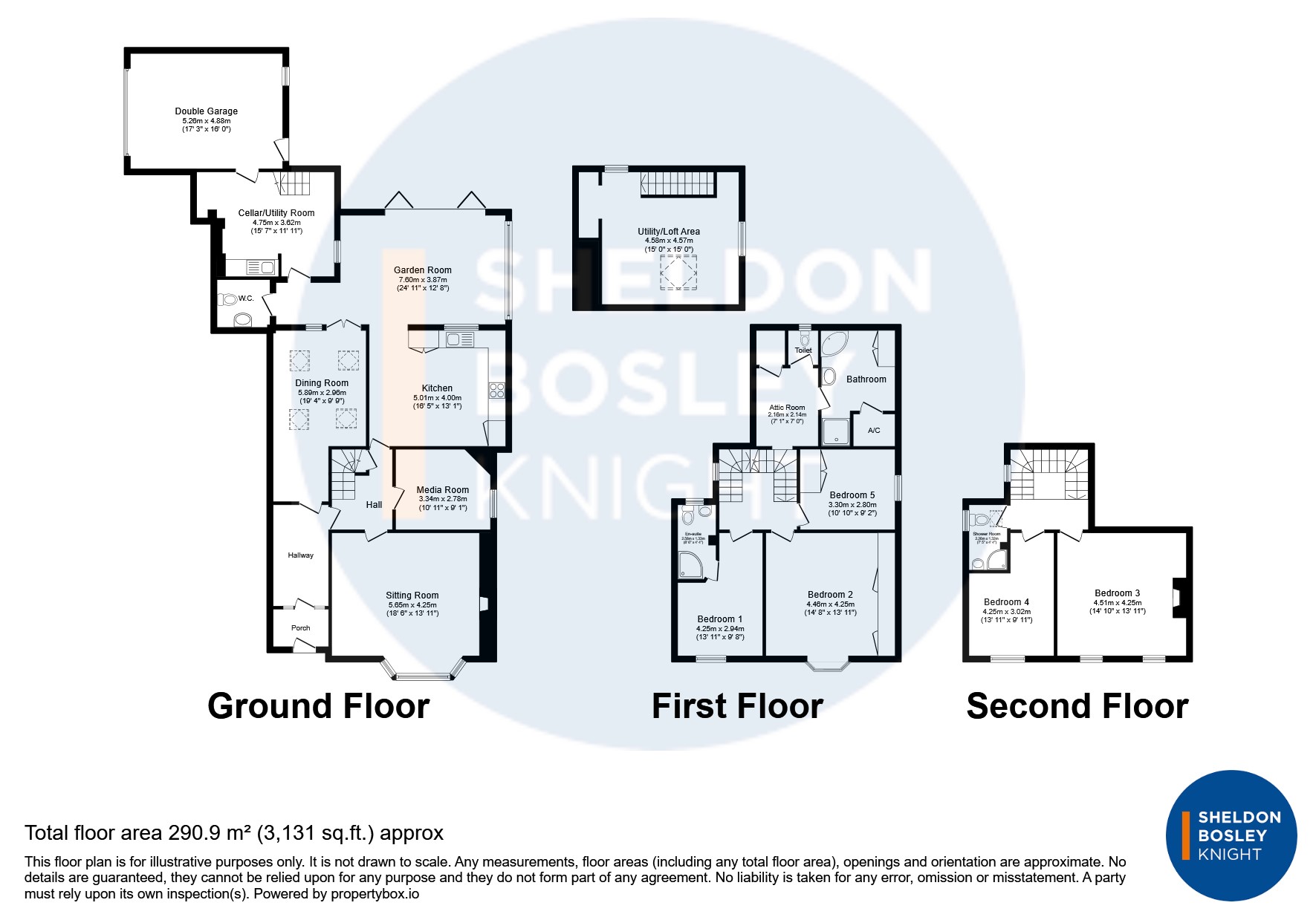 Floorplan, 5 bedroom terraced house for sale, Bridge Street, Pershore, WR10