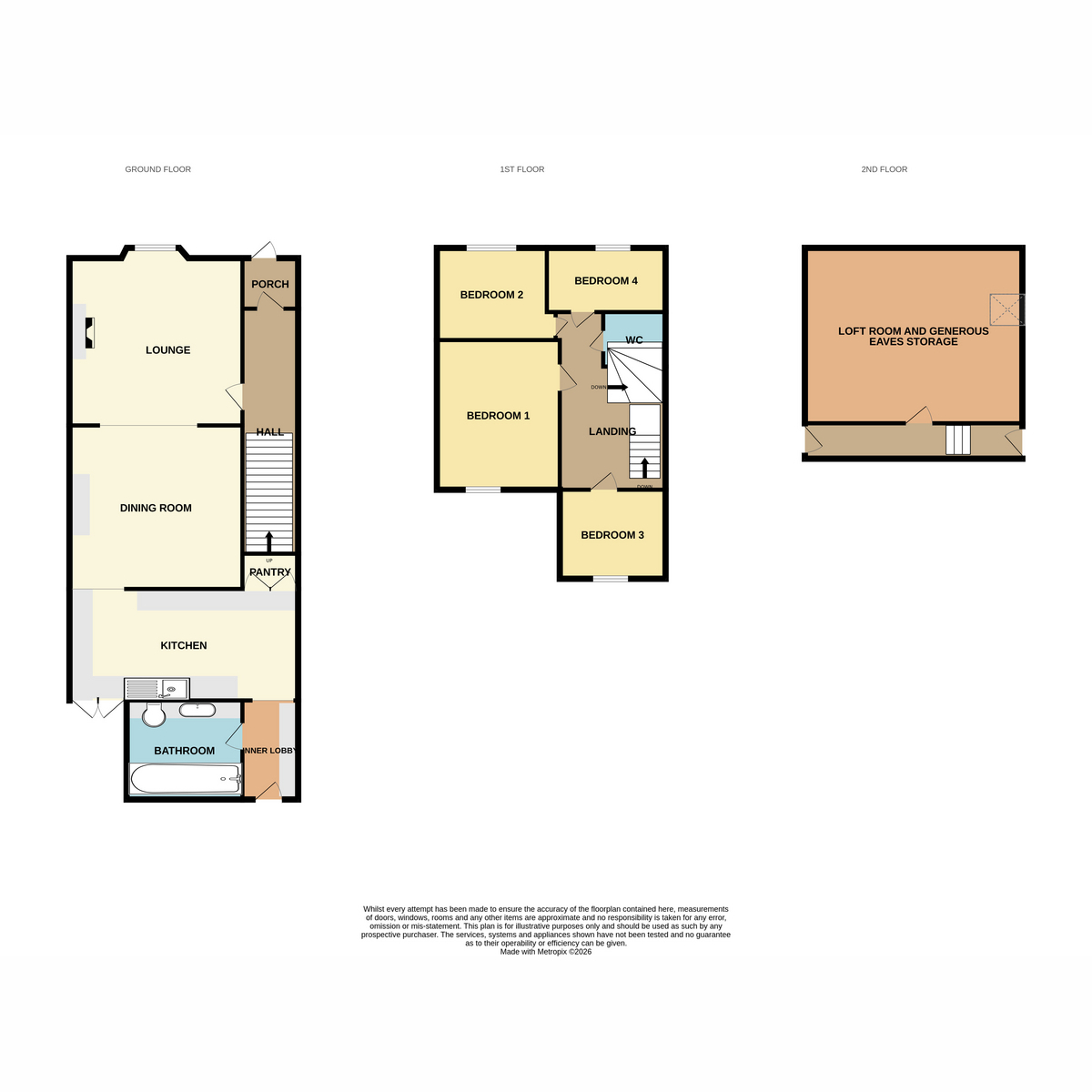 Floorplan, 4 bedroom for sale, Oakfield Road, Cwmbran, NP44